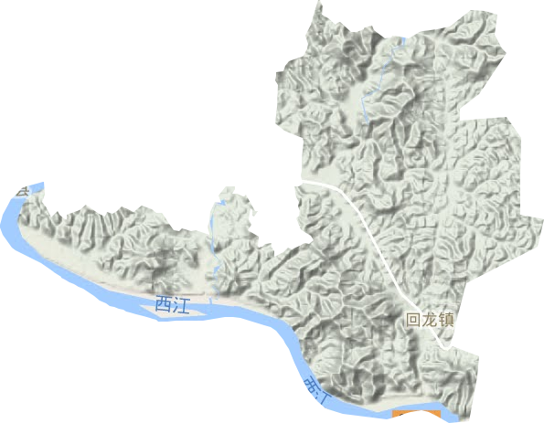 回龙镇地形地图