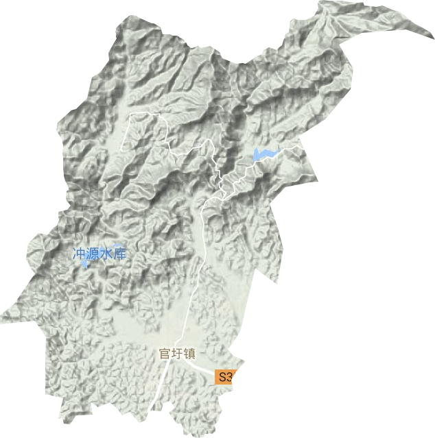 官圩镇地形地图