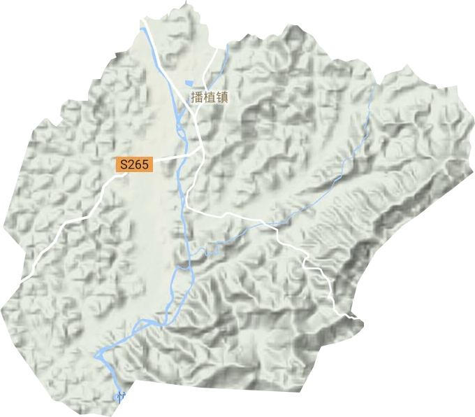 播植镇地形地图