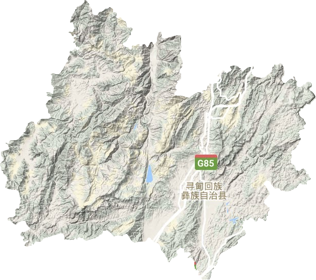 寻甸县地形地图