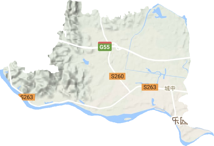 城中街道地形地图