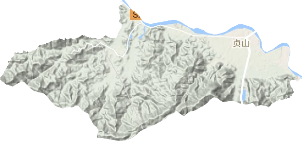 贞山街道地形地图
