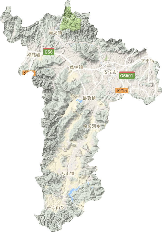 安宁市地形地图