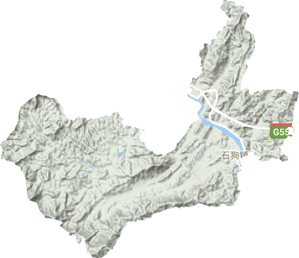 石狗镇地形地图