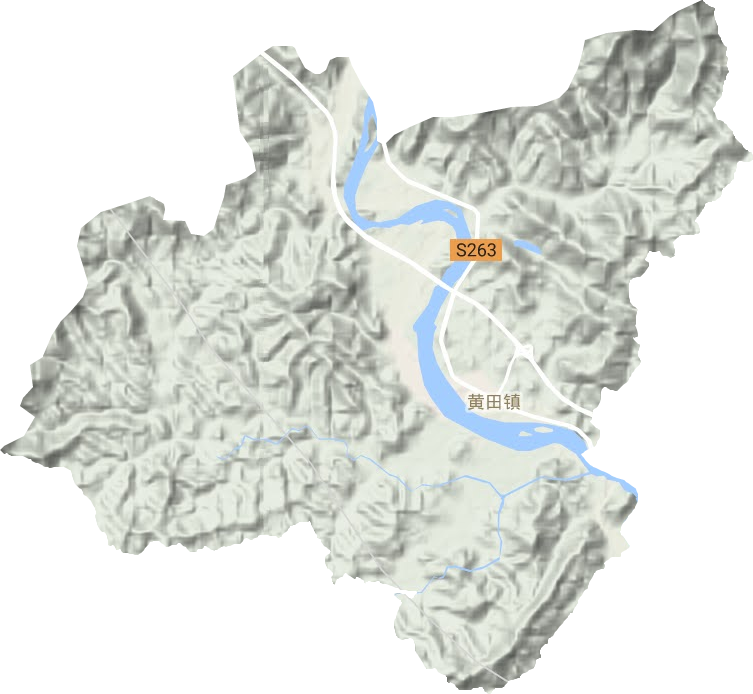 黄田镇地形地图
