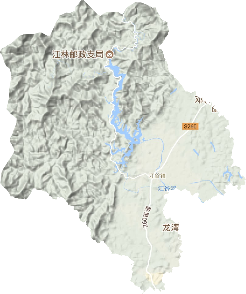 江谷镇地形地图
