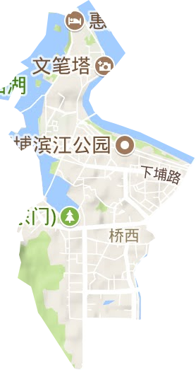 桥西街道地形地图