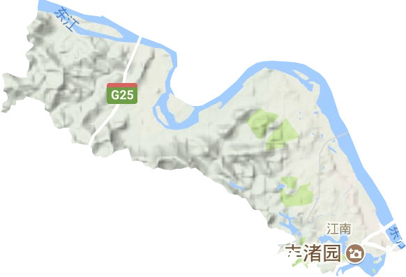 江南街道地形地图