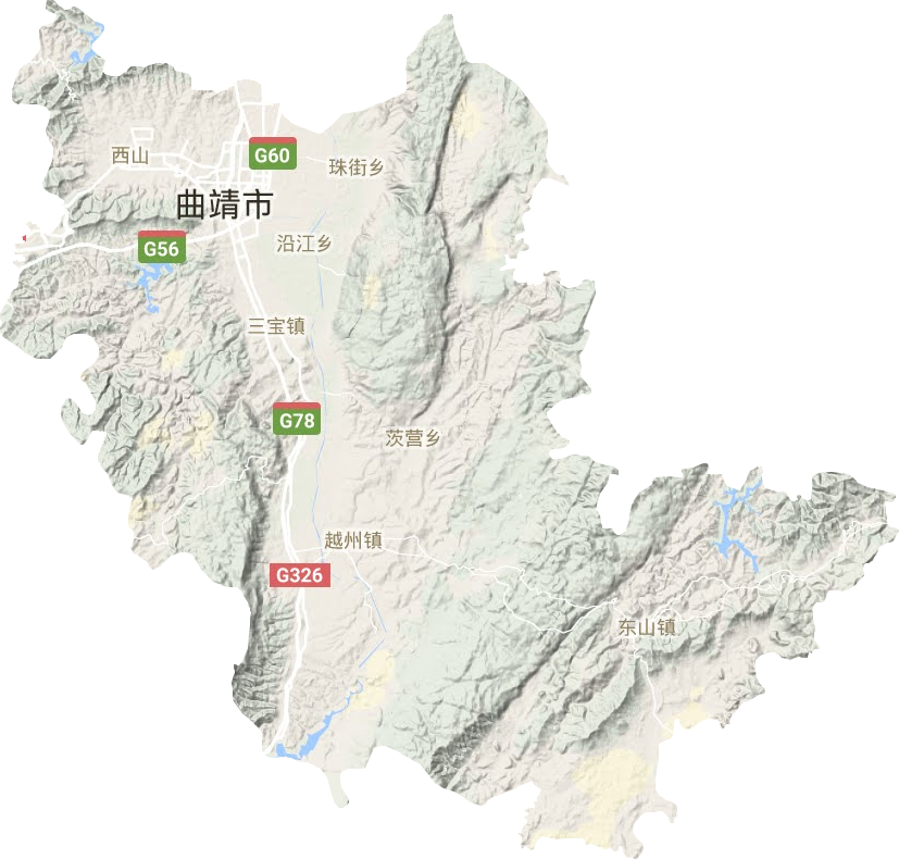 麒麟区地形地图