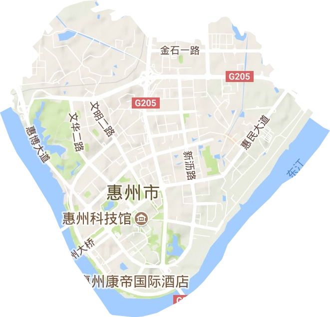 江北街道地形地图