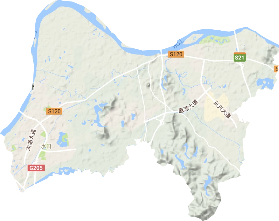 水口街道地形地图