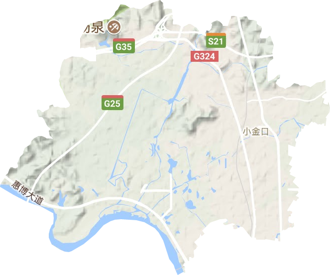 小金口街道地形地图