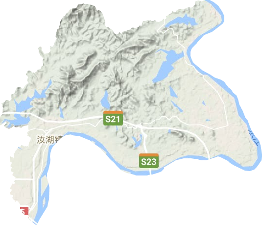 汝湖镇地形地图