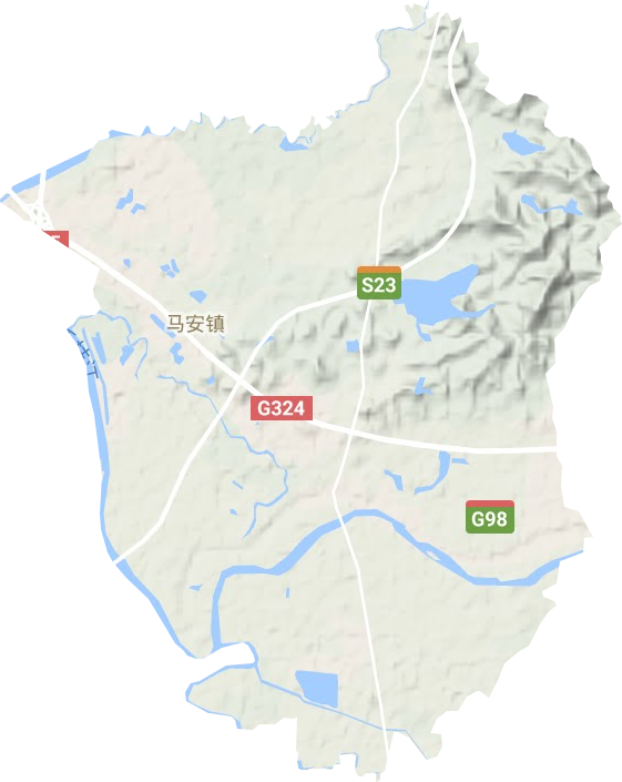 马安镇地形地图