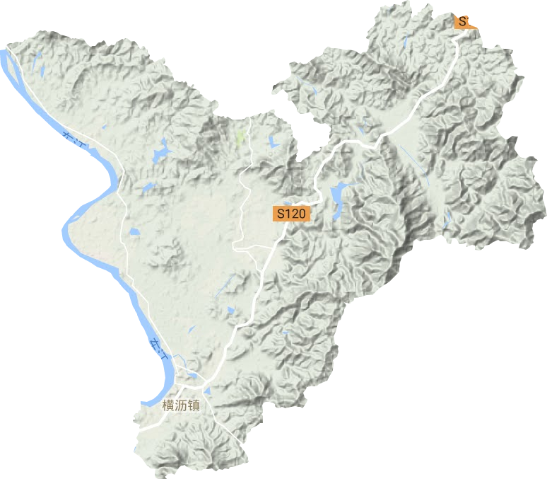 横沥镇地形地图