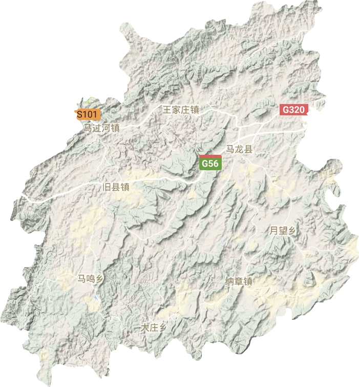 马龙区地形地图