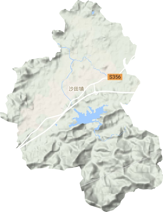 沙田镇地形地图