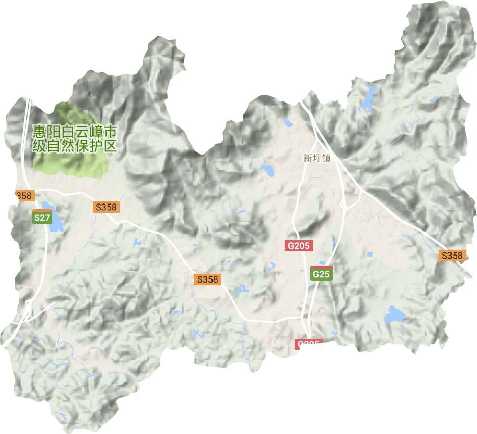 新圩镇地形地图