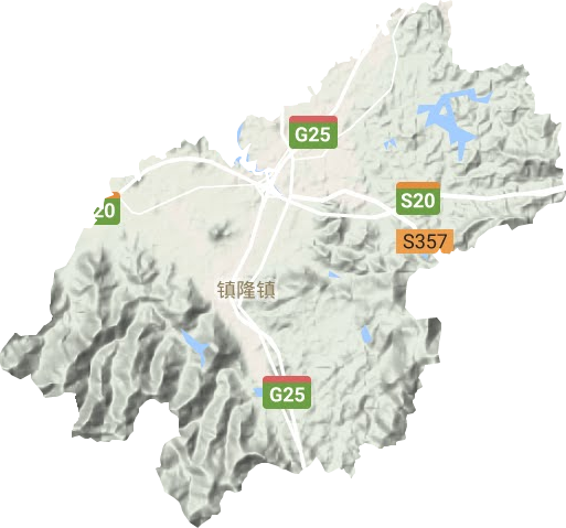 镇隆镇地形地图