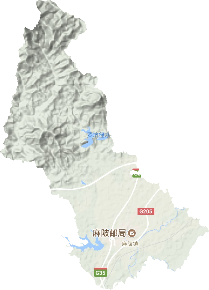麻陂镇地形地图