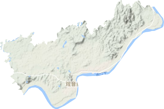观音阁镇地形地图