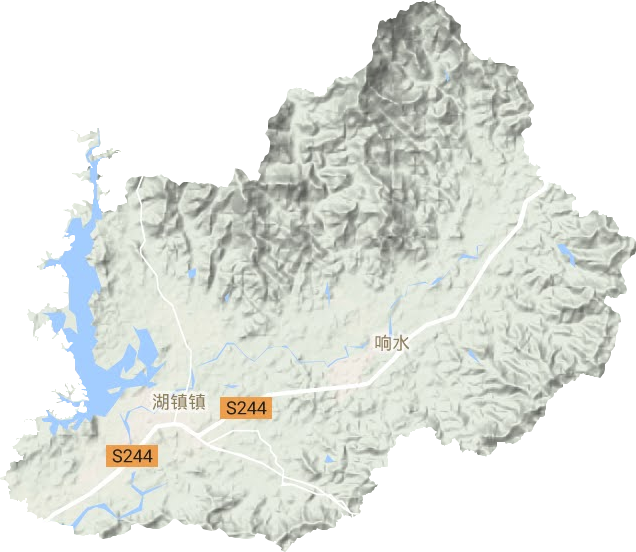 湖镇镇地形地图