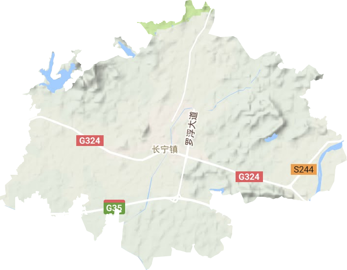 长宁镇地形地图