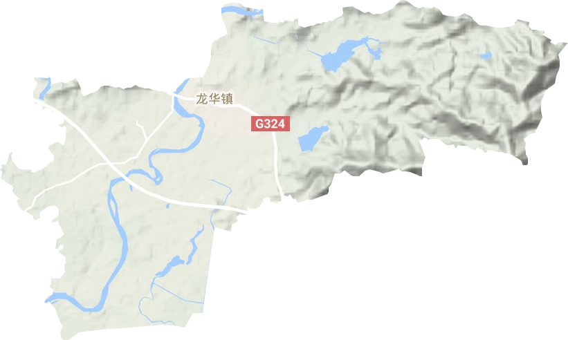龙华镇地形地图