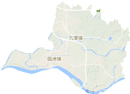 园洲镇地形地图