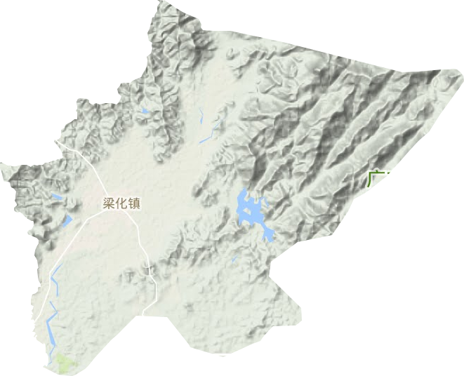 梁化镇地形地图
