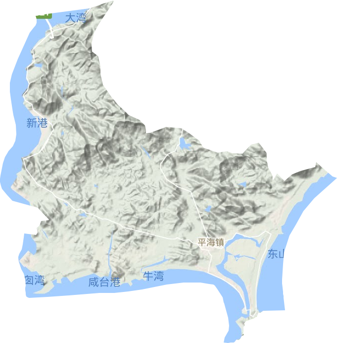 平海镇地形地图