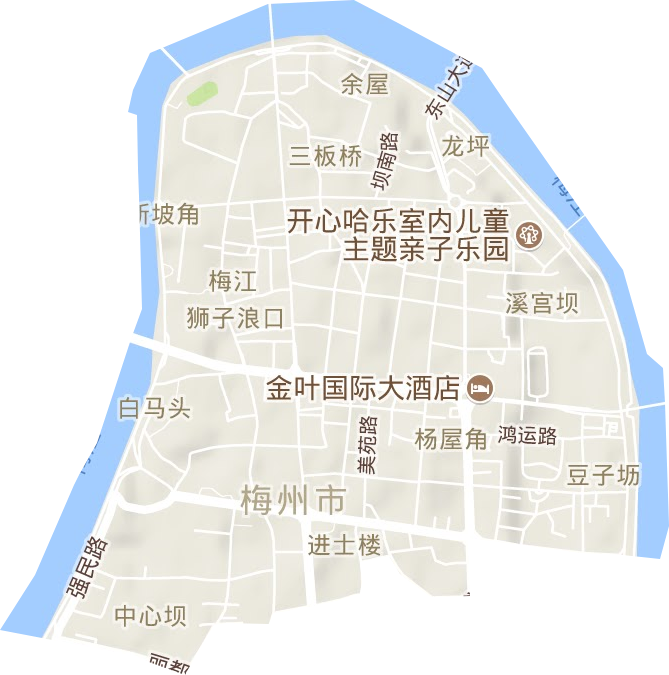 江南街道地形地图
