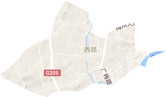 西郊街道地形地图