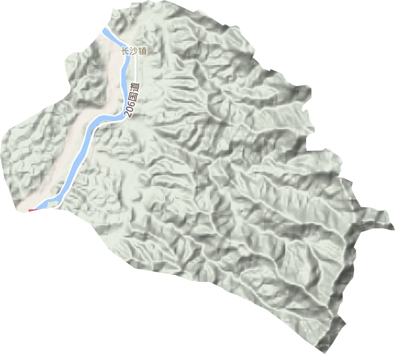 长沙镇地形地图