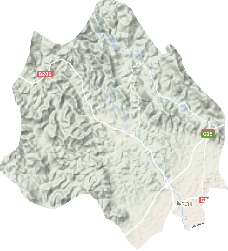 城北镇地形地图