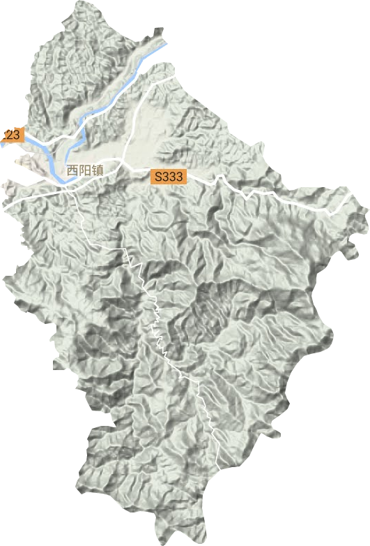 西阳镇地形地图