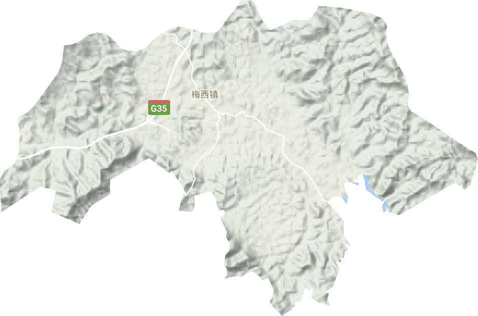 梅西镇地形地图
