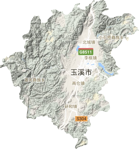 红塔区地形地图