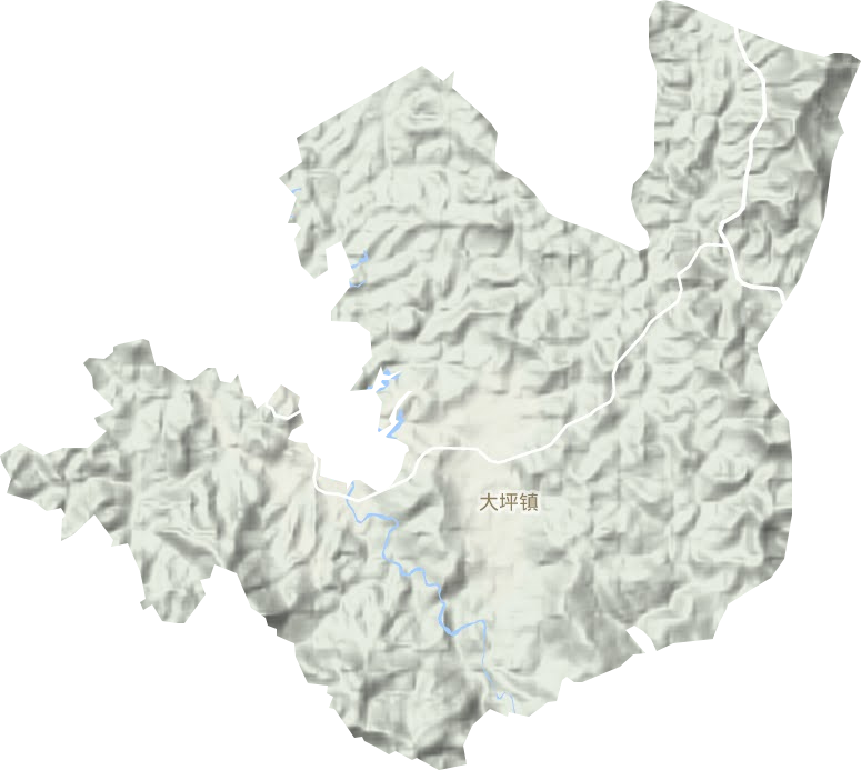 大坪镇地形地图