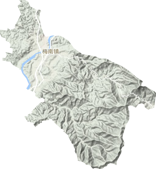 梅南镇地形地图