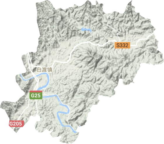 白渡镇地形地图
