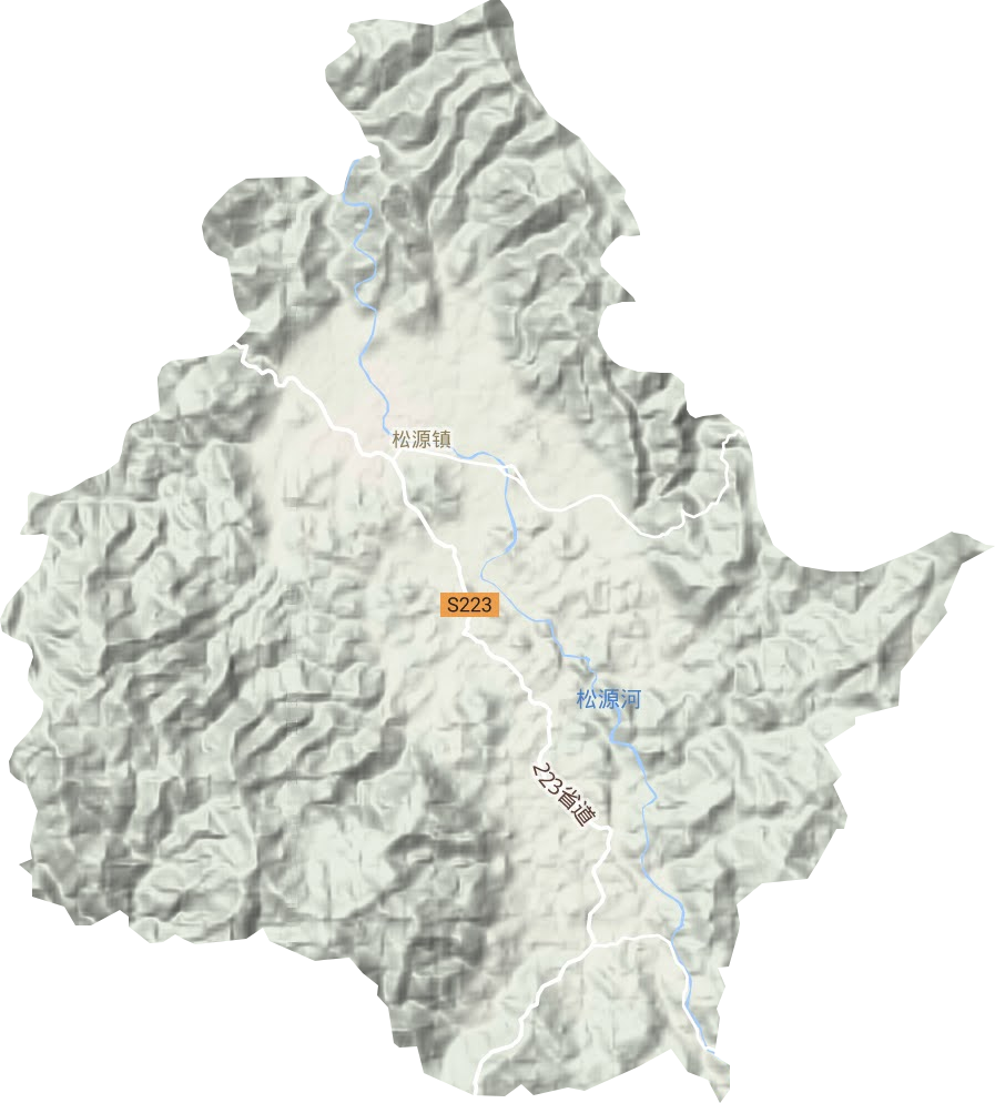 松源镇地形地图