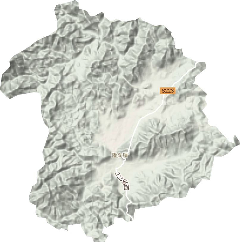 隆文镇地形地图