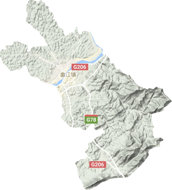 畲江镇地形地图