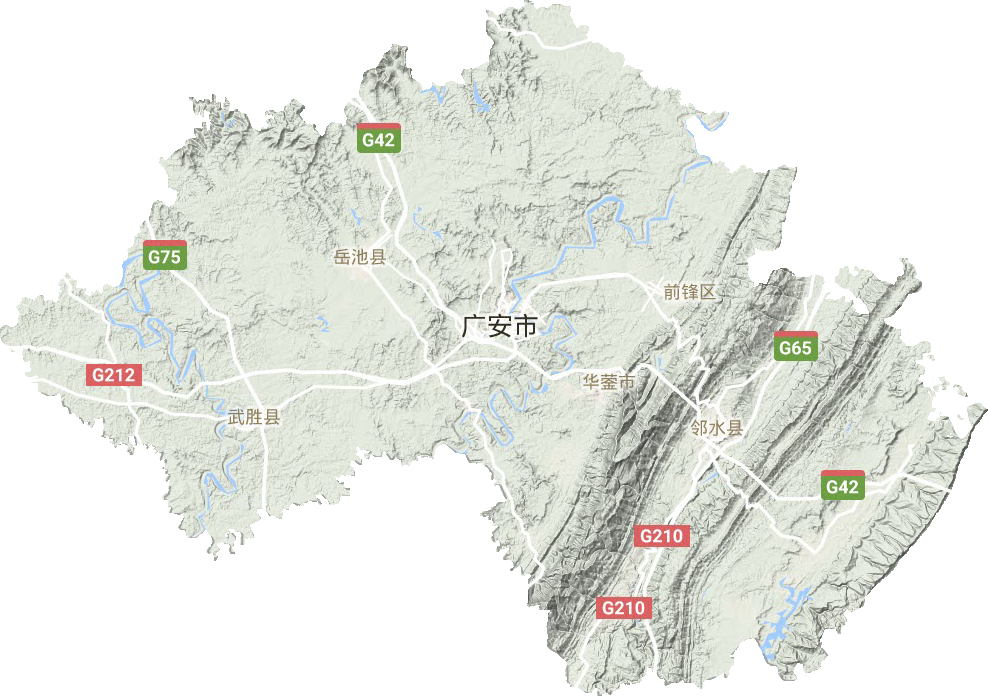 广安市地形地图