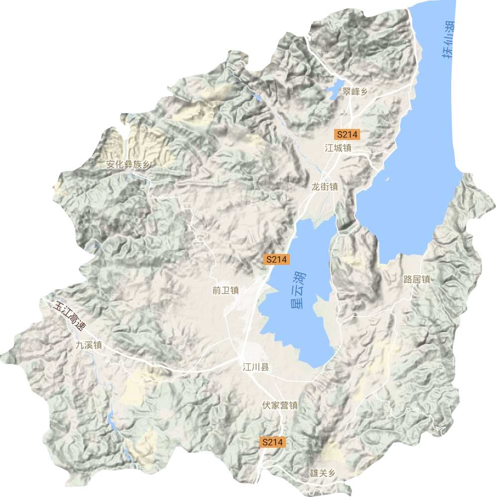 江川区地形地图