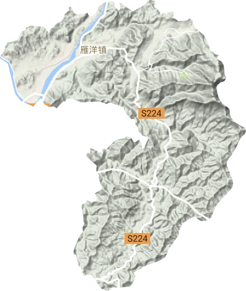 雁洋镇地形地图