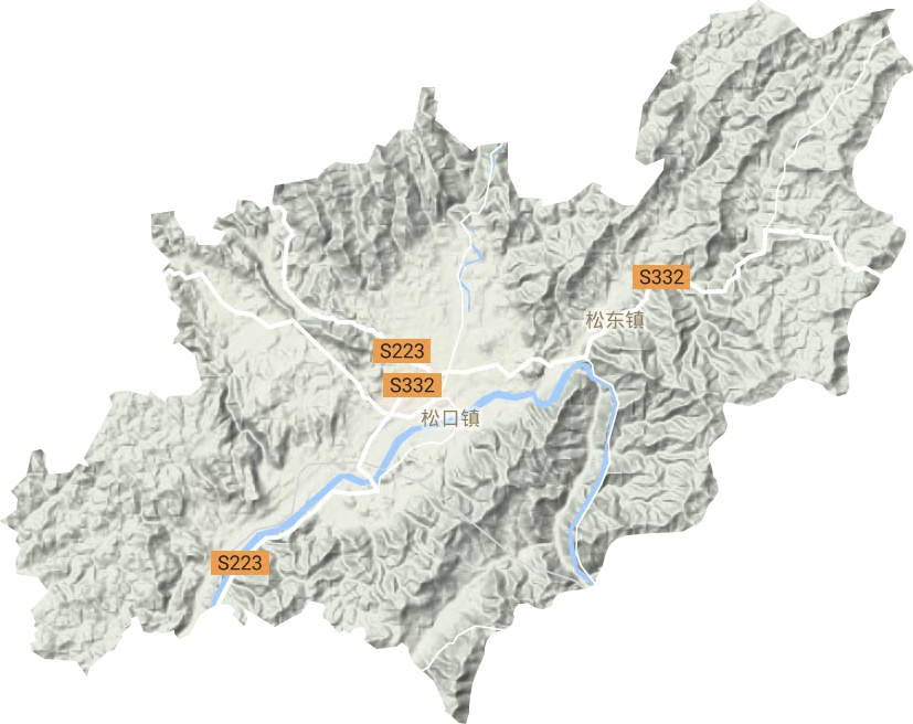 松口镇地形地图