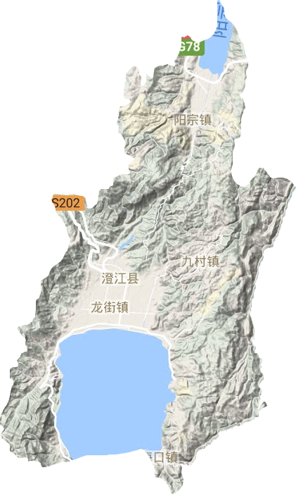 澄江市地形地图