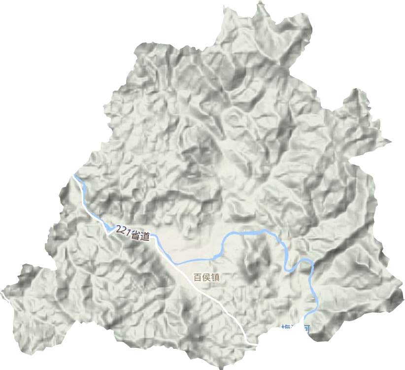 百侯镇地形地图